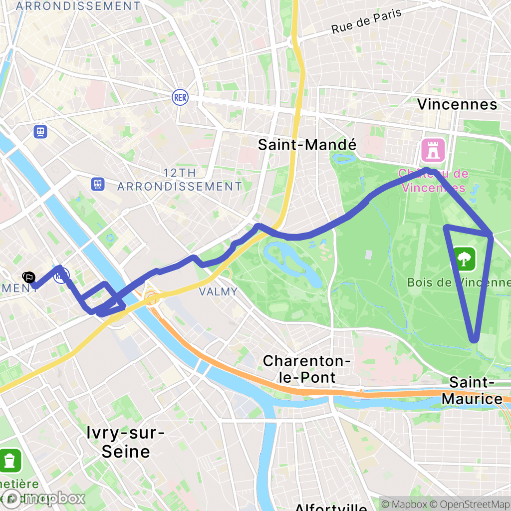 Paris : carte du parcours de randonnée - France