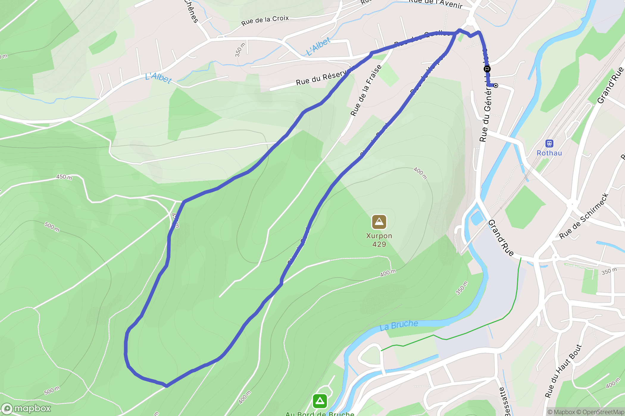 La Broque : carte du parcours de randonnée - France