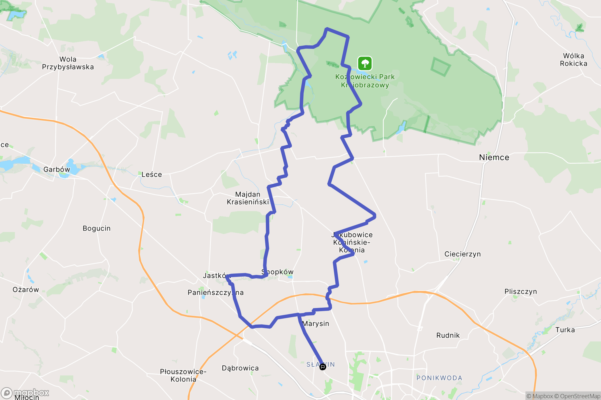 Lublin: mapa trasy - Poland