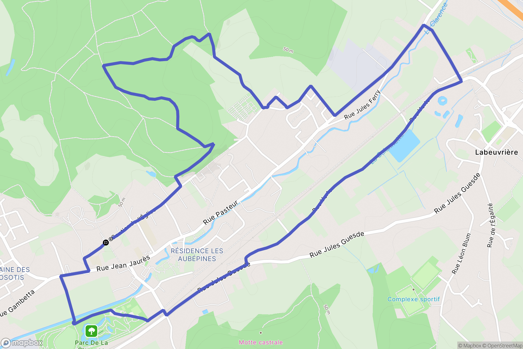 Lapugnoy : carte du parcours de randonnée - France