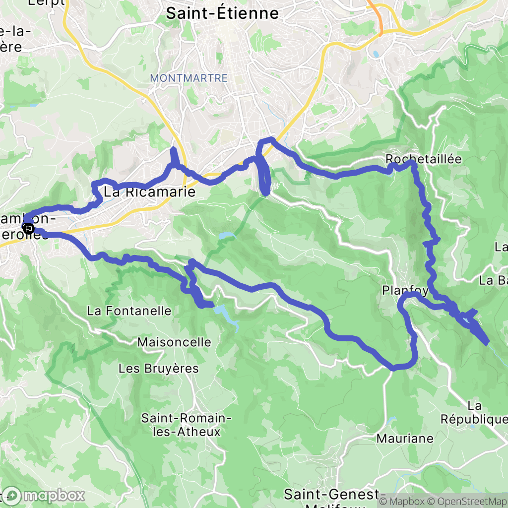 Le Chambon-Feugerolles : carte du parcours de randonnée - France