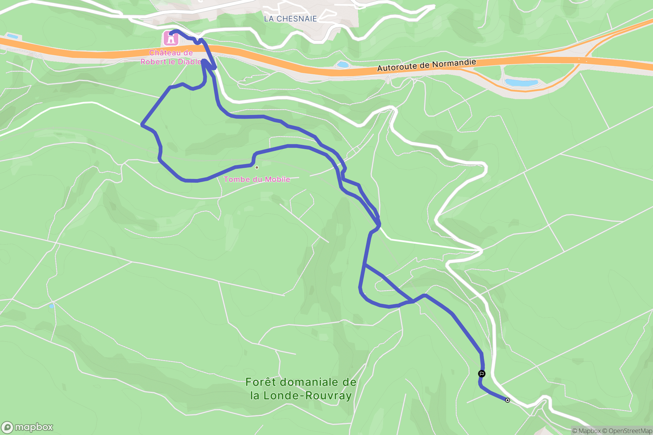 Orival : carte du parcours de randonnée - France