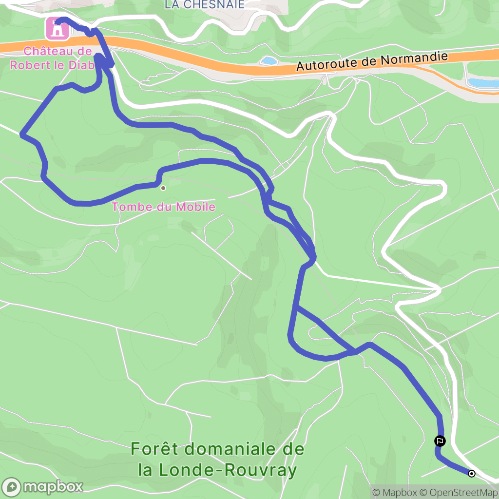 Orival : carte du parcours de randonnée - France