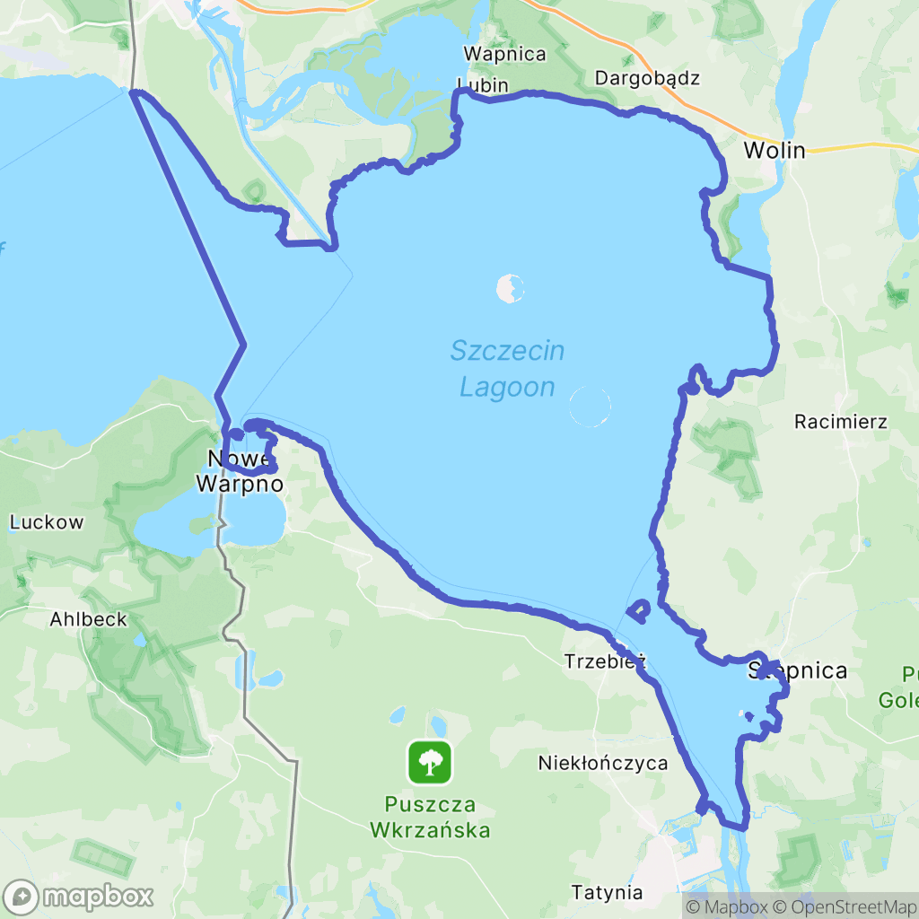 Mapa wyznaczonego obszaru zalew-szczecinski