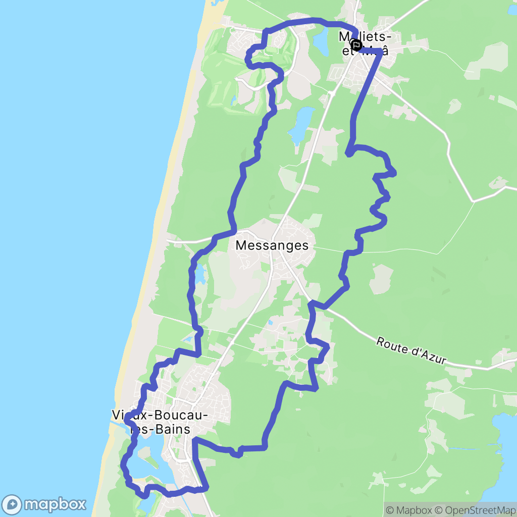 Moliets-et-Maa : carte du parcours de randonnée - France
