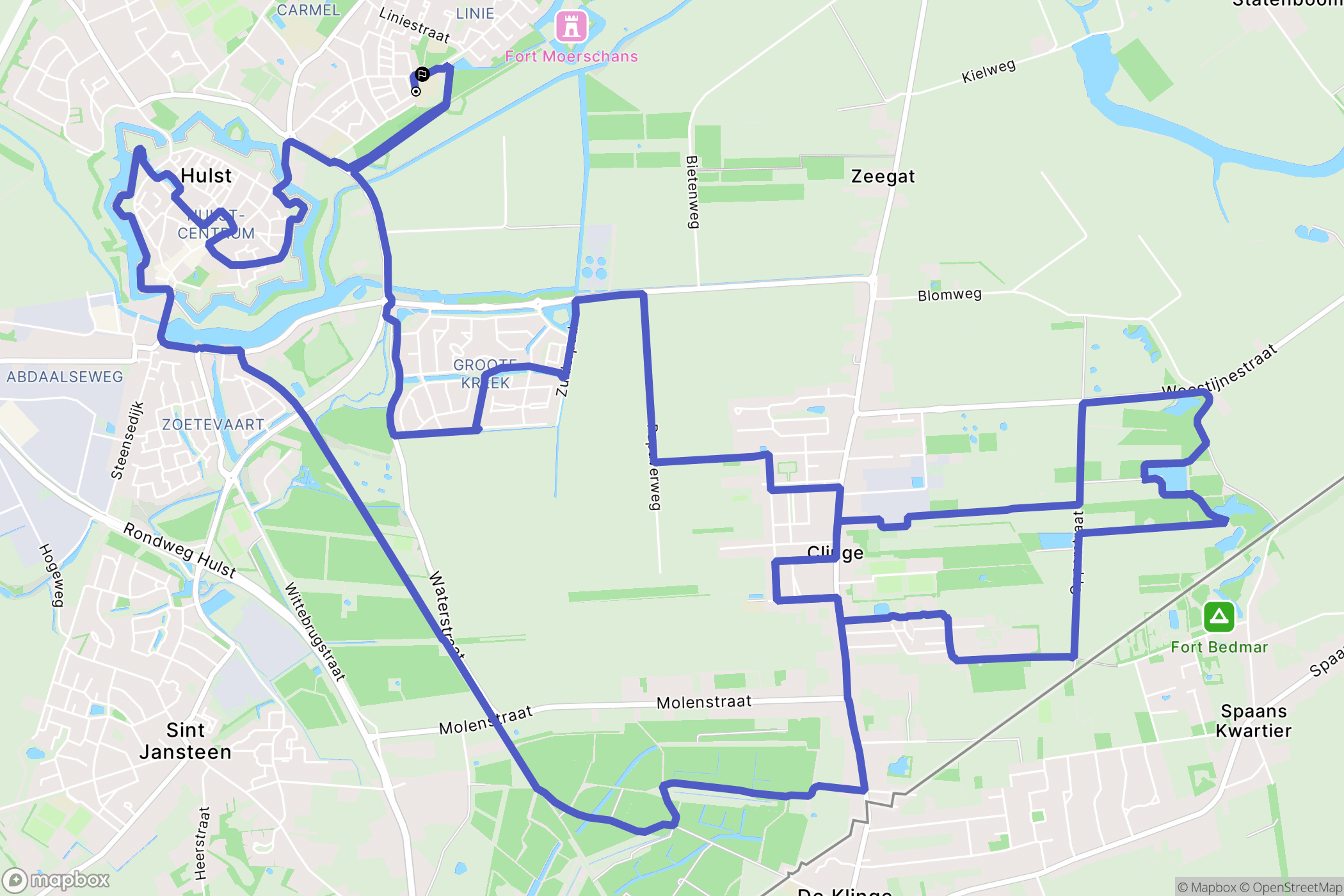 Hulst: routekaart voor buitenactiviteiten - Netherlands