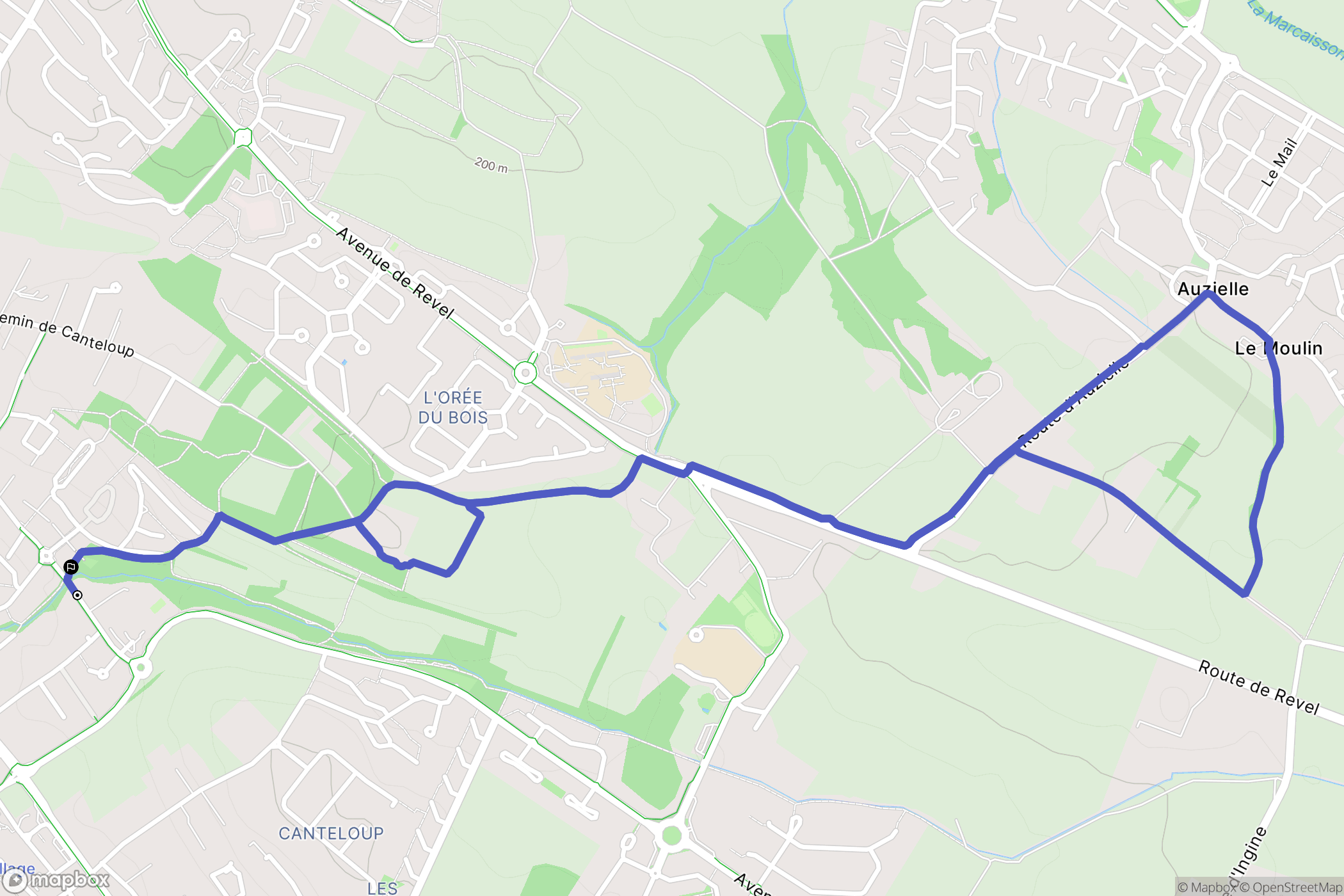 Labège : carte du parcours de randonnée - France