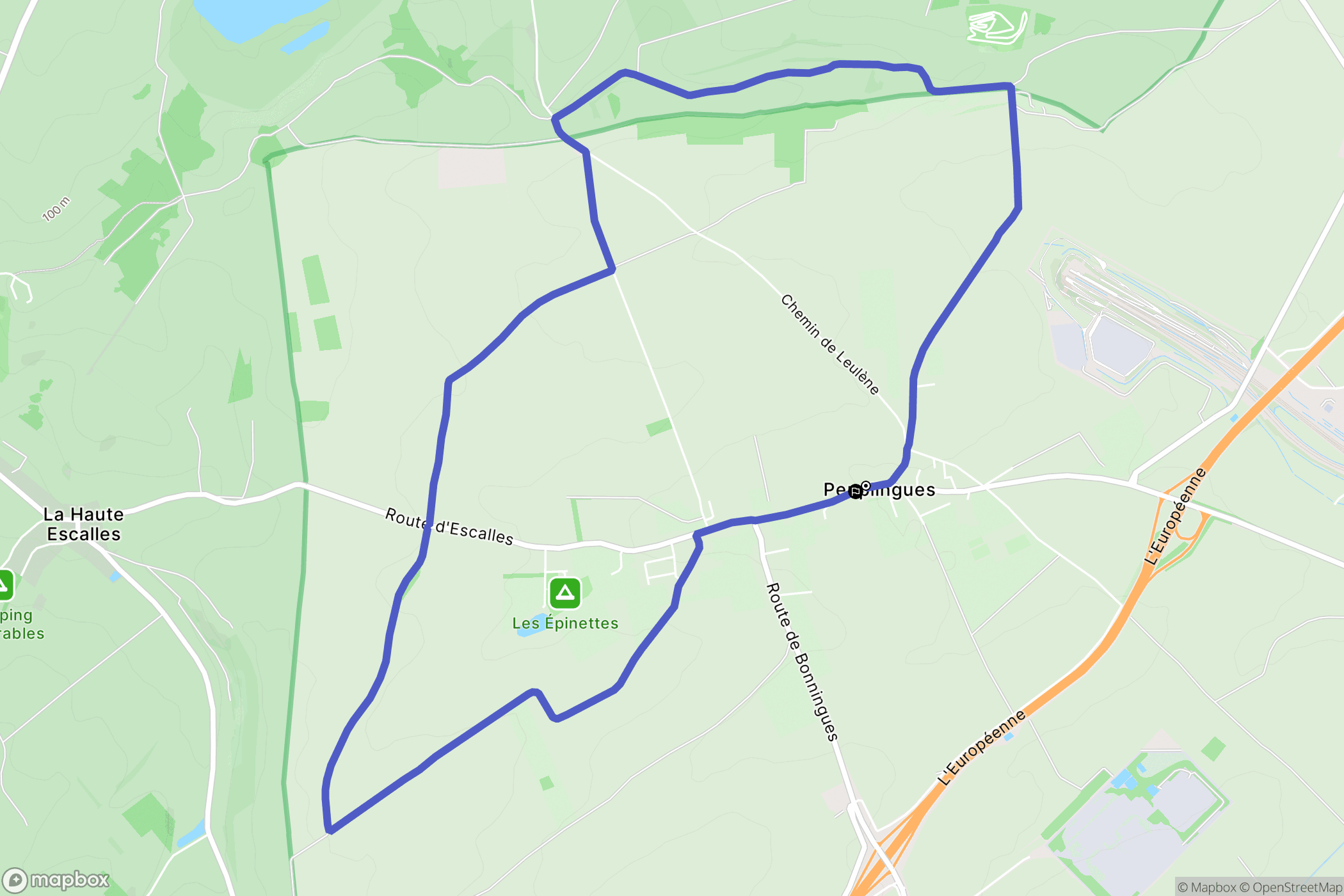 Peuplingues : carte du parcours de randonnée - France