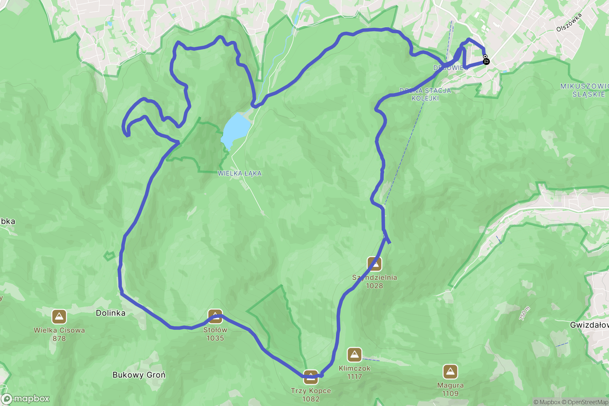 Bielsko-Biała: mapa trasy - Poland