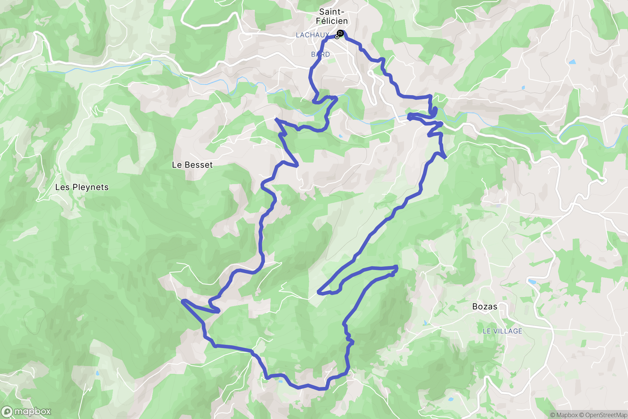 Saint-Félicien : carte du parcours de randonnée - France