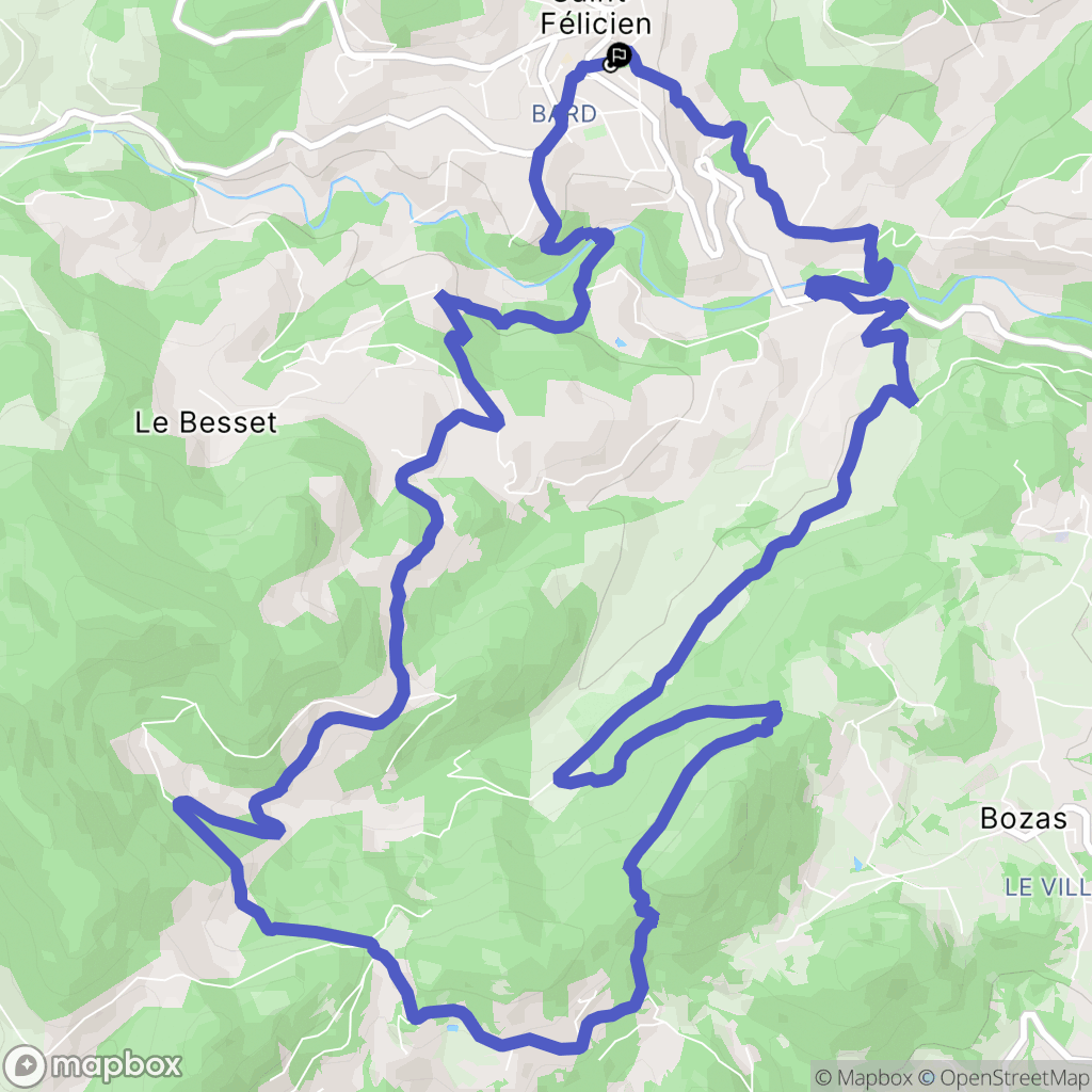 Saint-Félicien : carte du parcours de randonnée - France