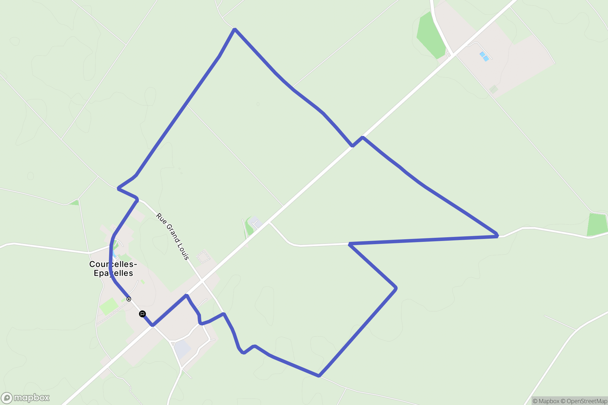 Courcelles-Epayelles : carte du parcours de randonnée - France