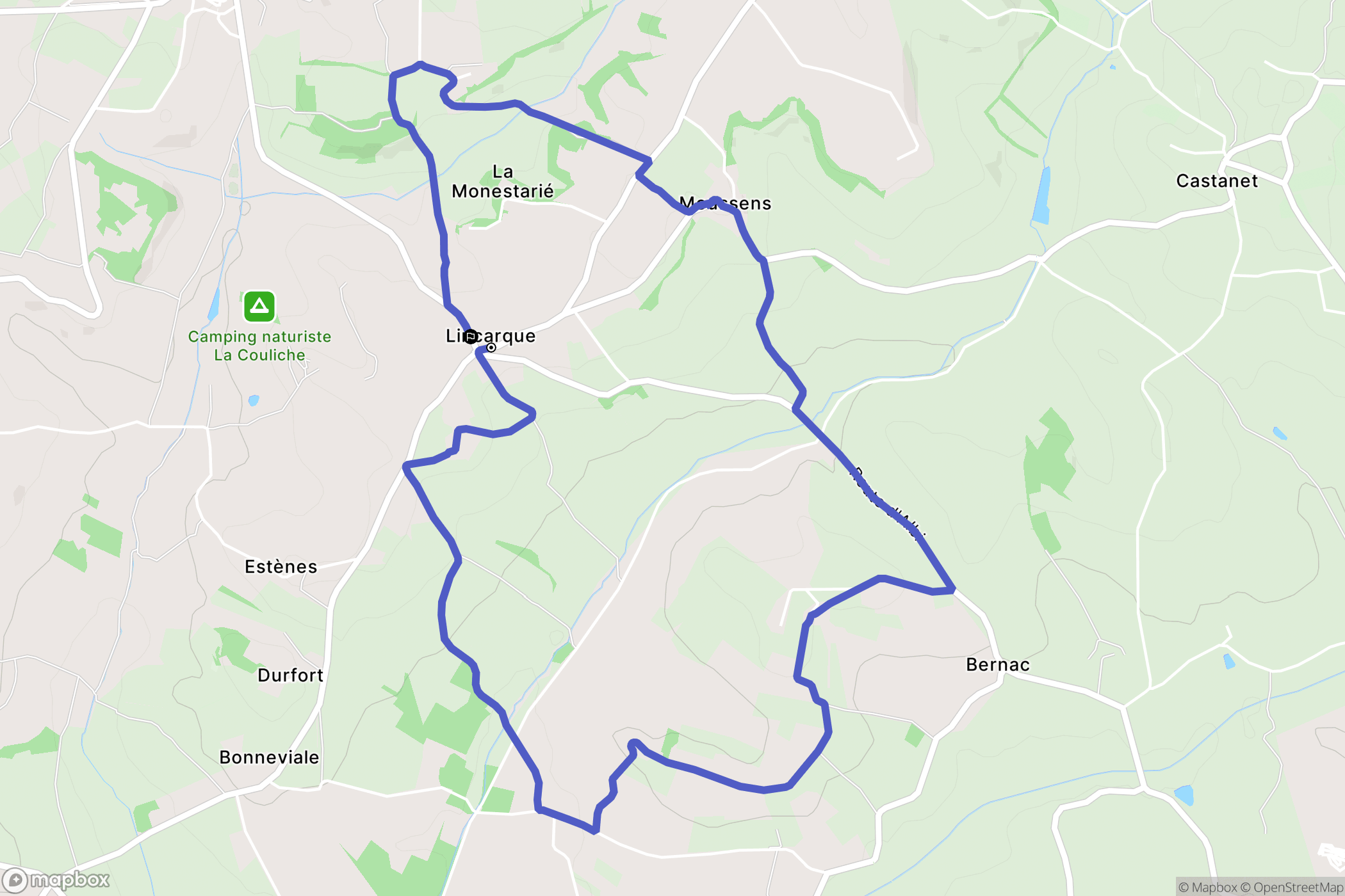 Cestayrols : carte du parcours de randonnée - France