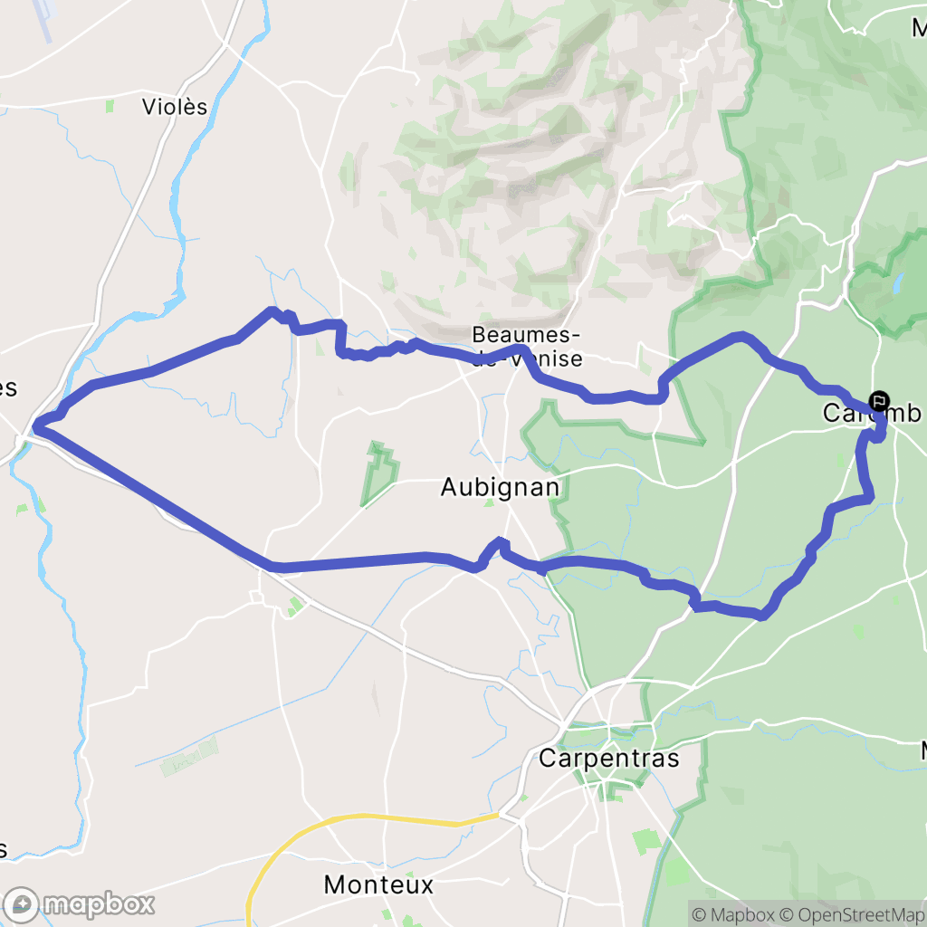 Caromb : carte du parcours de randonnée - France