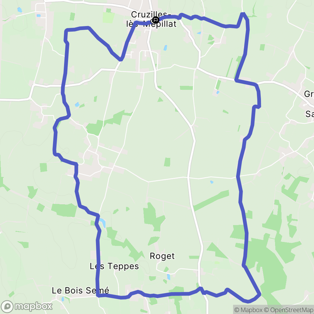 Cruzilles-lès-Mépillat : carte du parcours de randonnée - France