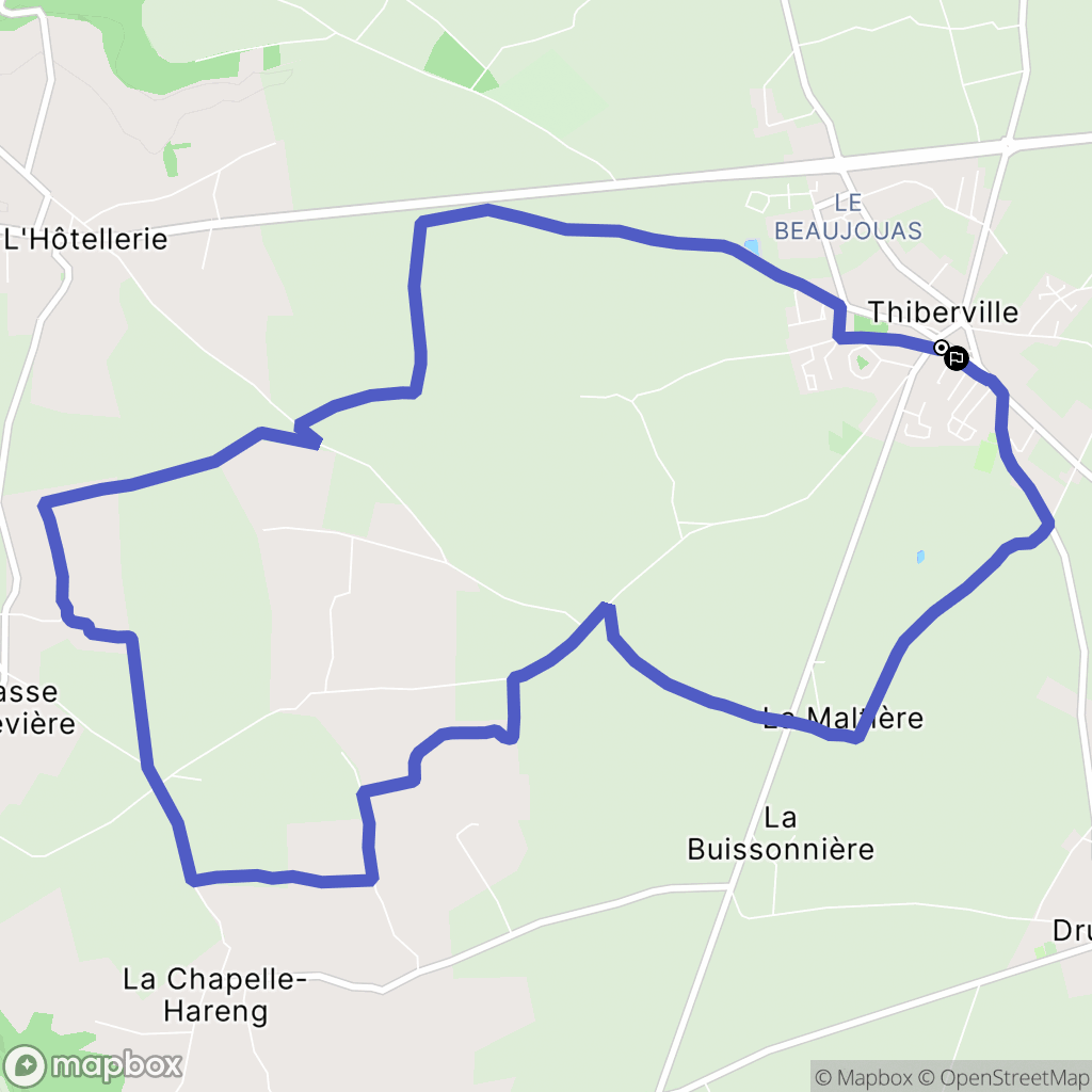 Thiberville : carte du parcours de randonnée - France