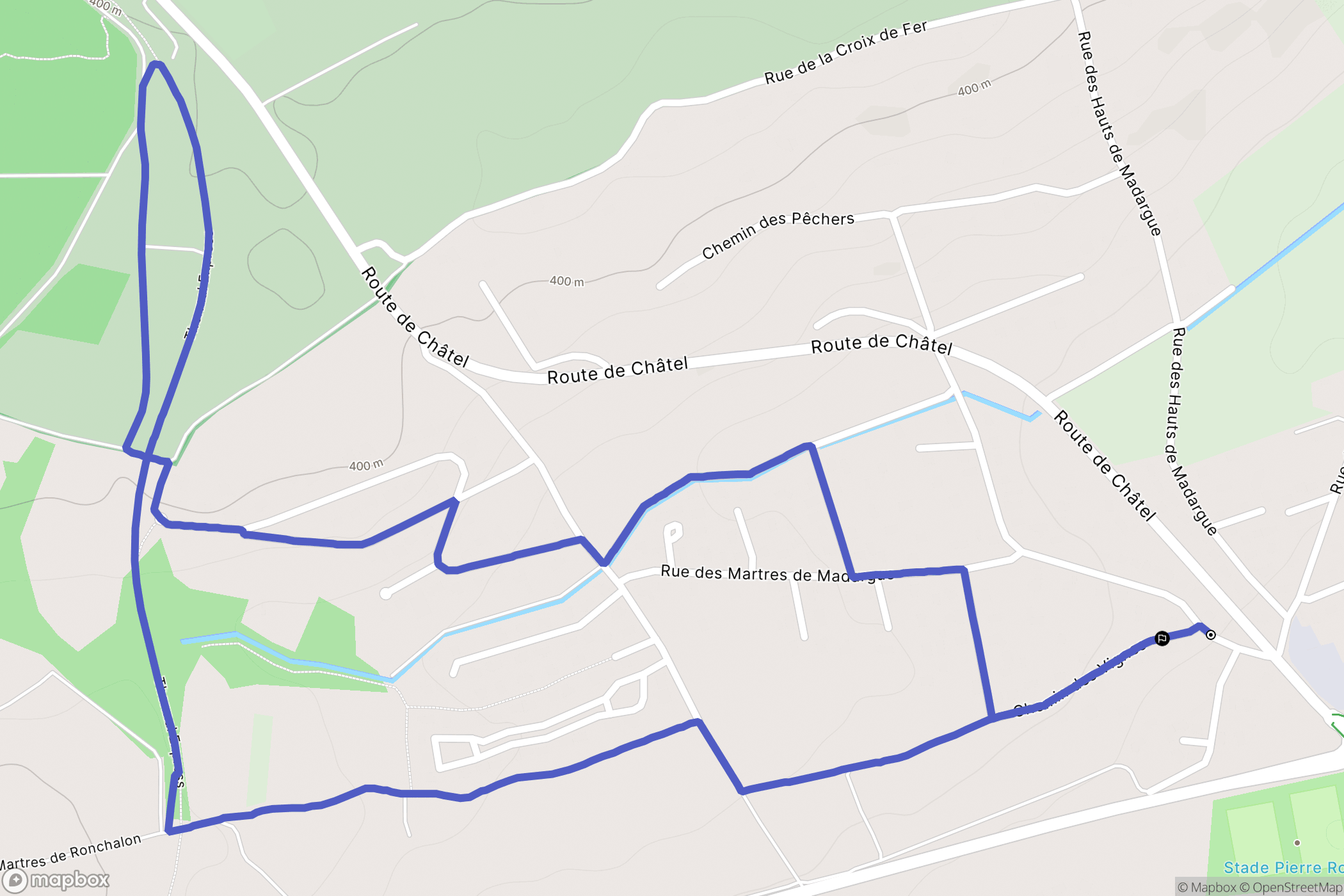 Riom : carte du parcours de randonnée - France