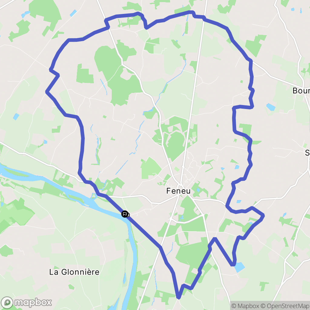 Feneu : carte du parcours de randonnée - France
