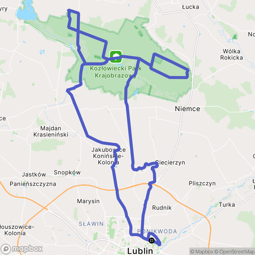 Lublin: mapa trasy - Poland