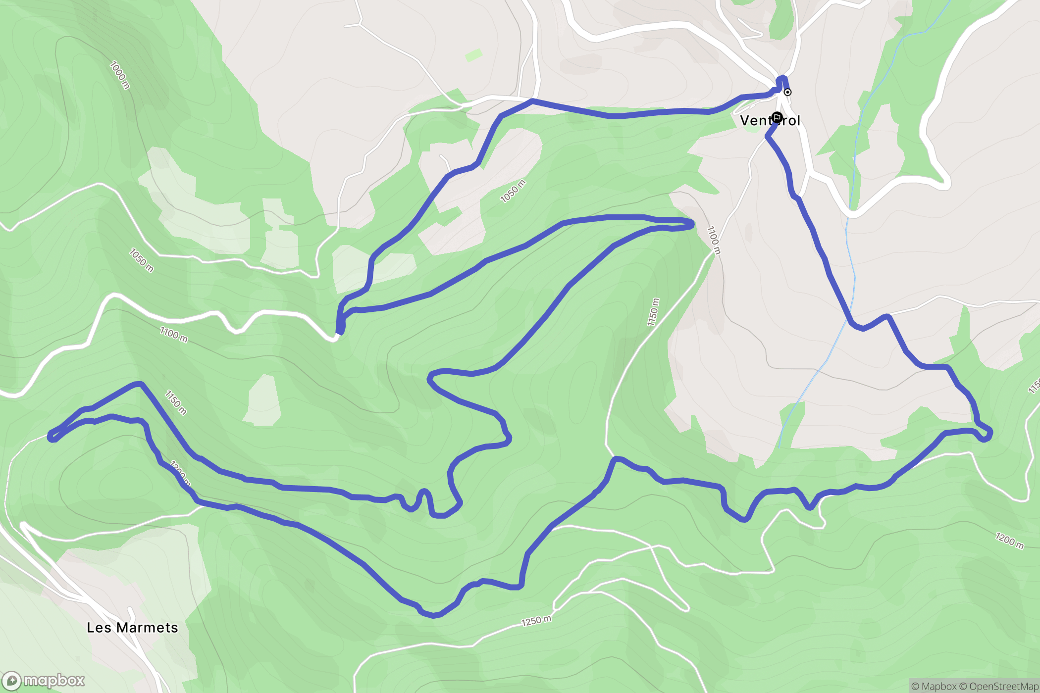 Venterol : carte du parcours de randonnée - France