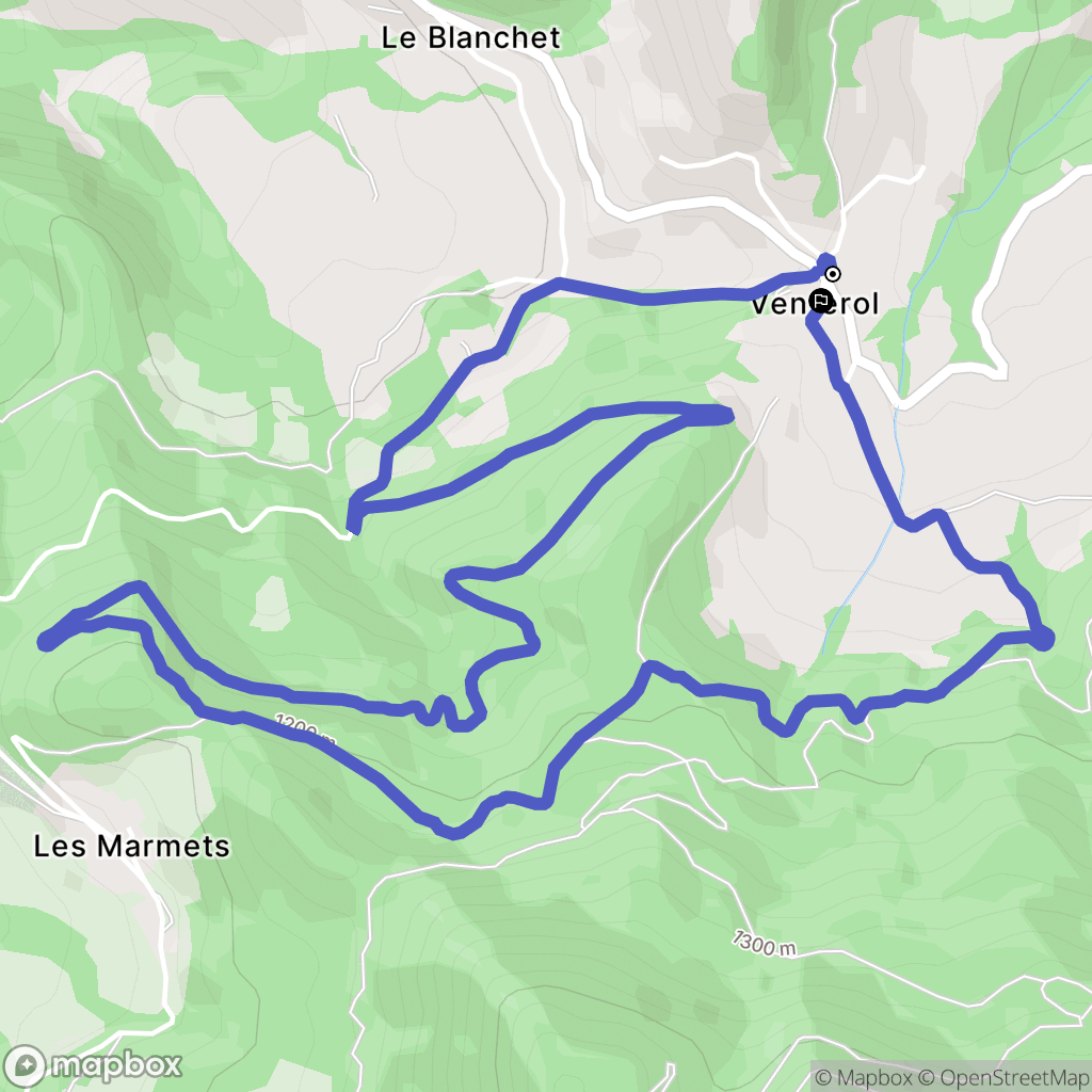 Venterol : carte du parcours de randonnée - France