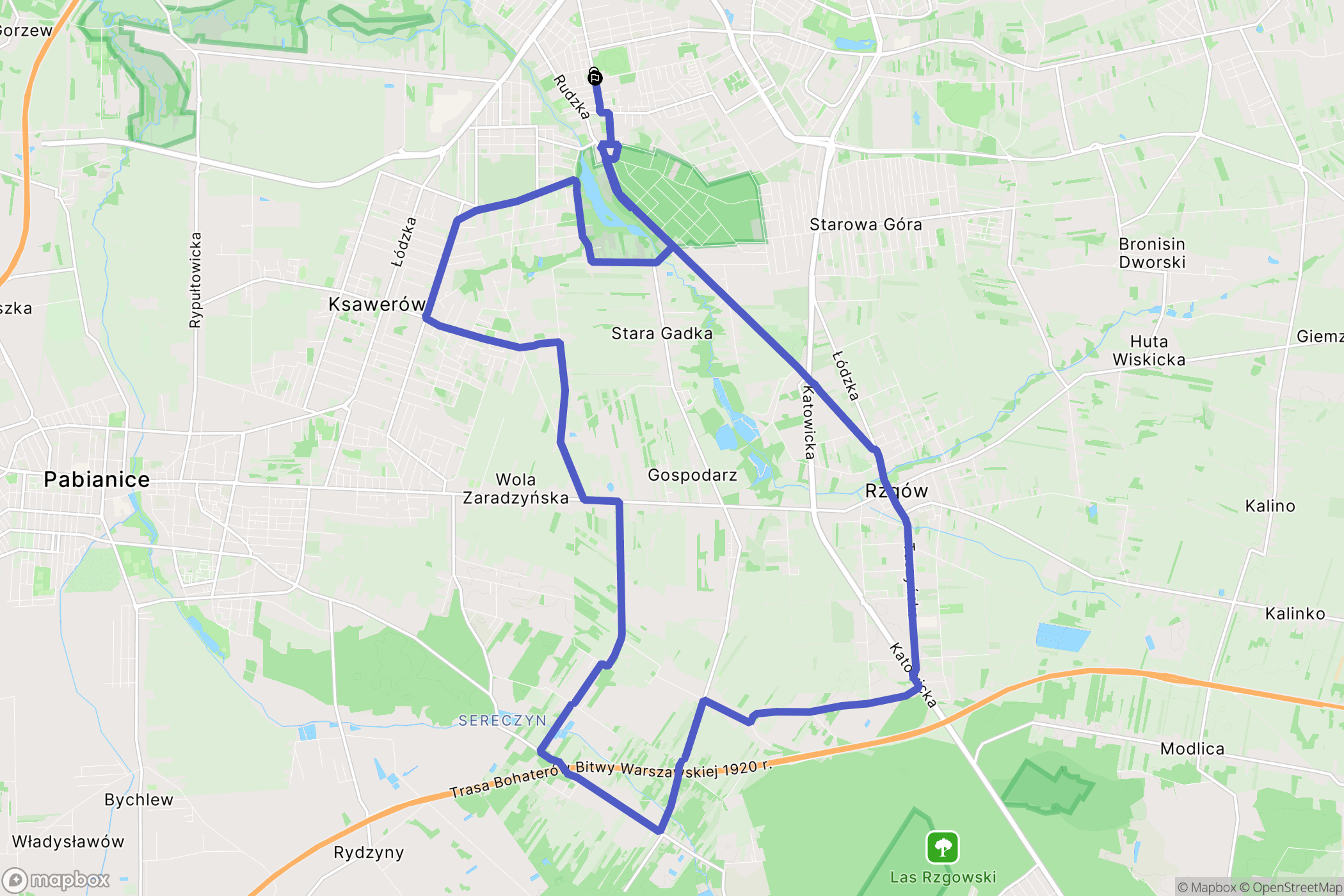 Łódź: mapa trasy - Poland