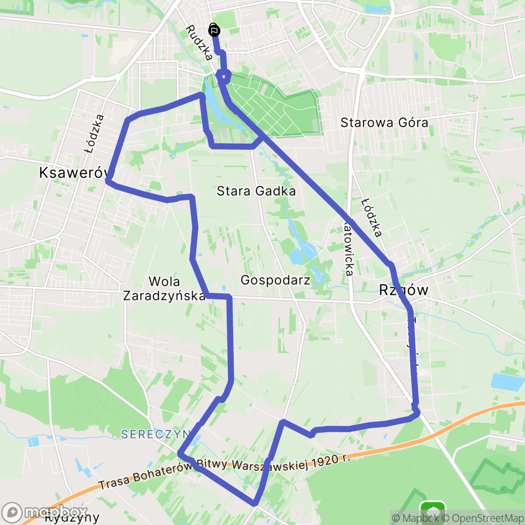 Łódź: mapa trasy - Poland