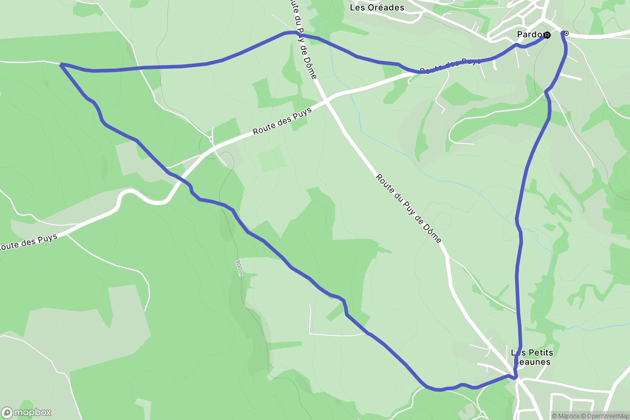 Saint-Genès-Champanelle : carte du parcours de randonnée - France
