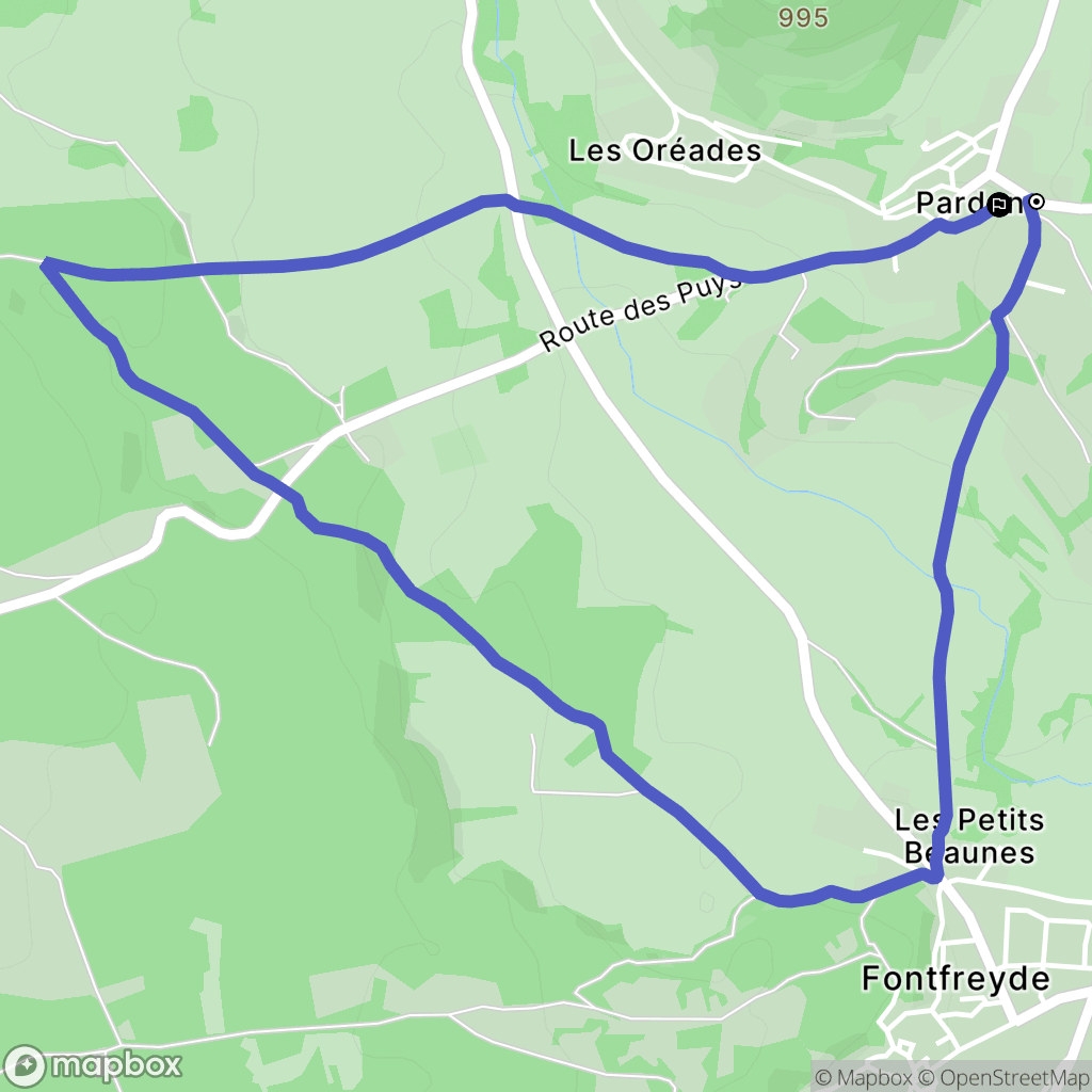 Saint-Genès-Champanelle : carte du parcours de randonnée - France