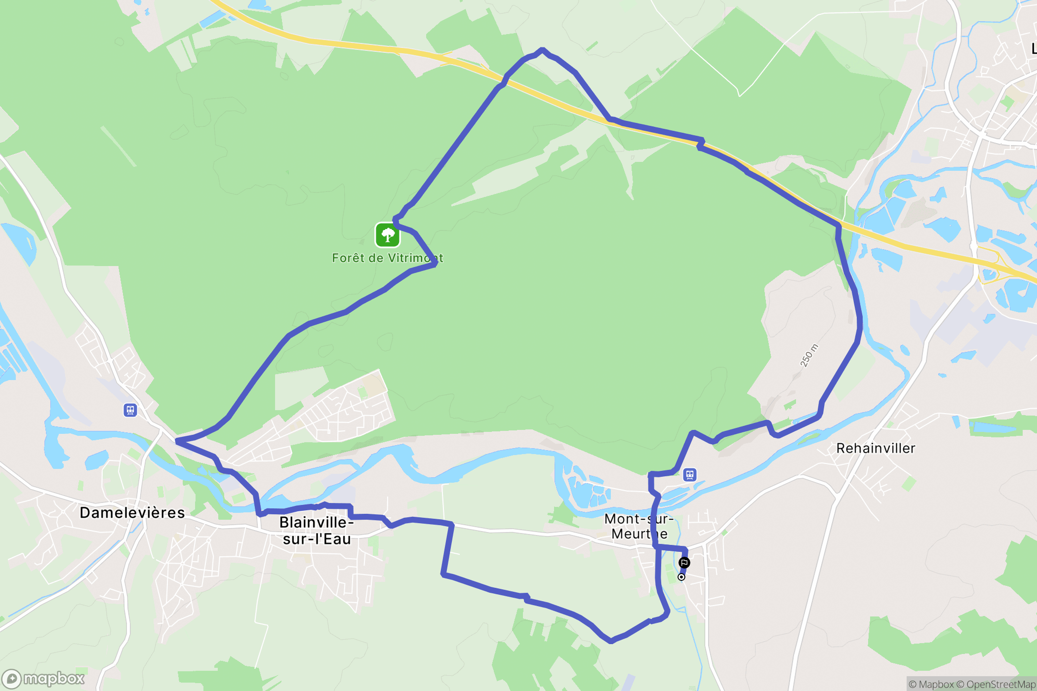 Mont-sur-Meurthe : carte du parcours de randonnée - France