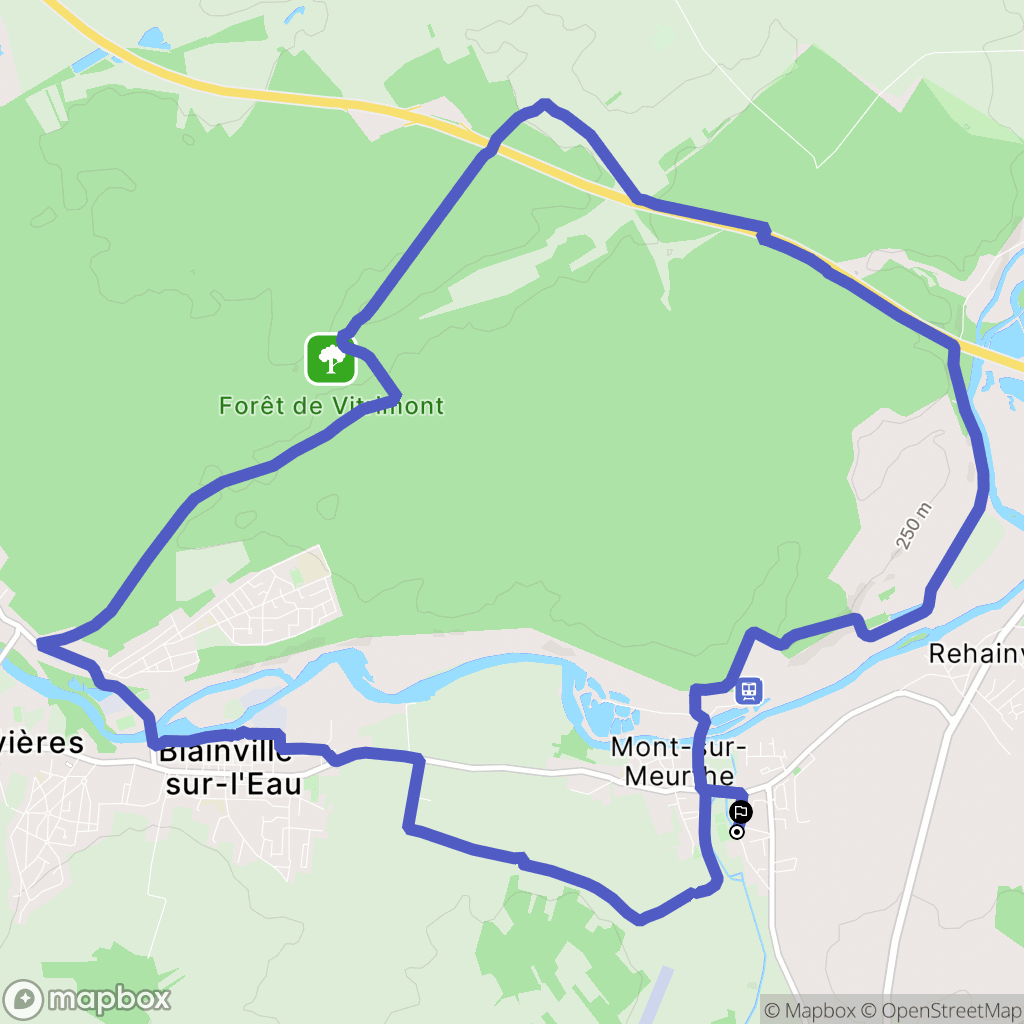 Mont-sur-Meurthe : carte du parcours de randonnée - France