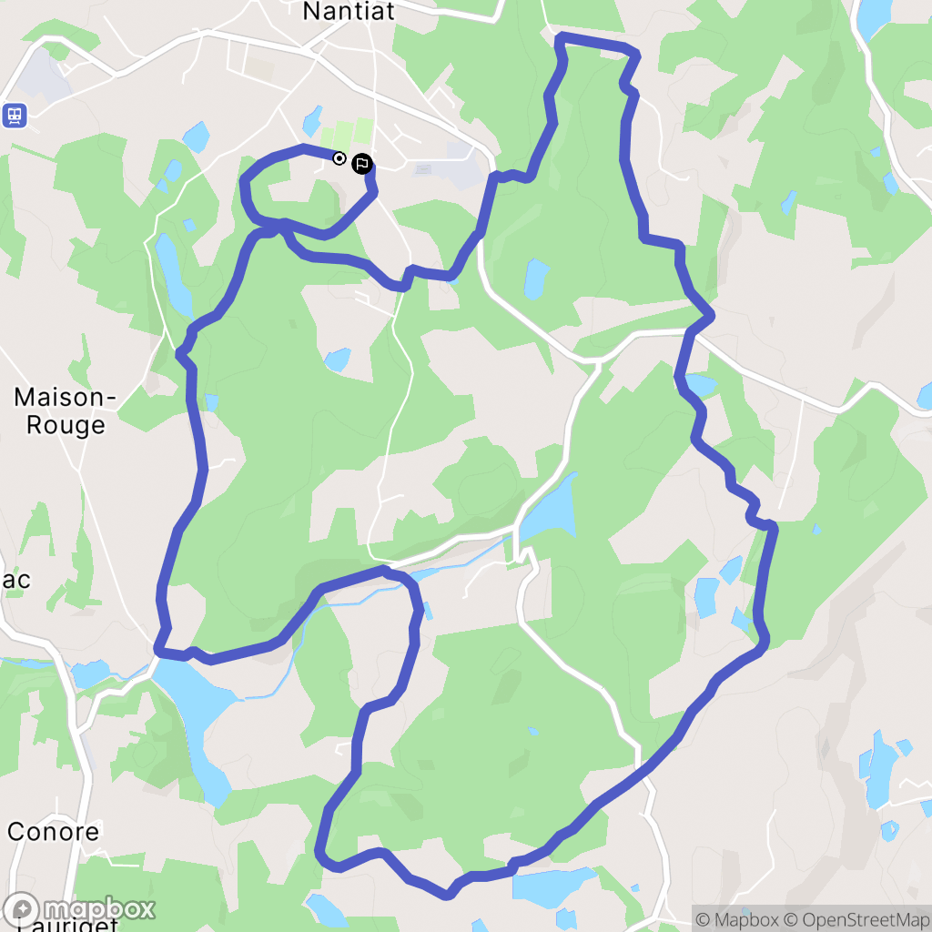 Nantiat : carte du parcours de randonnée - France
