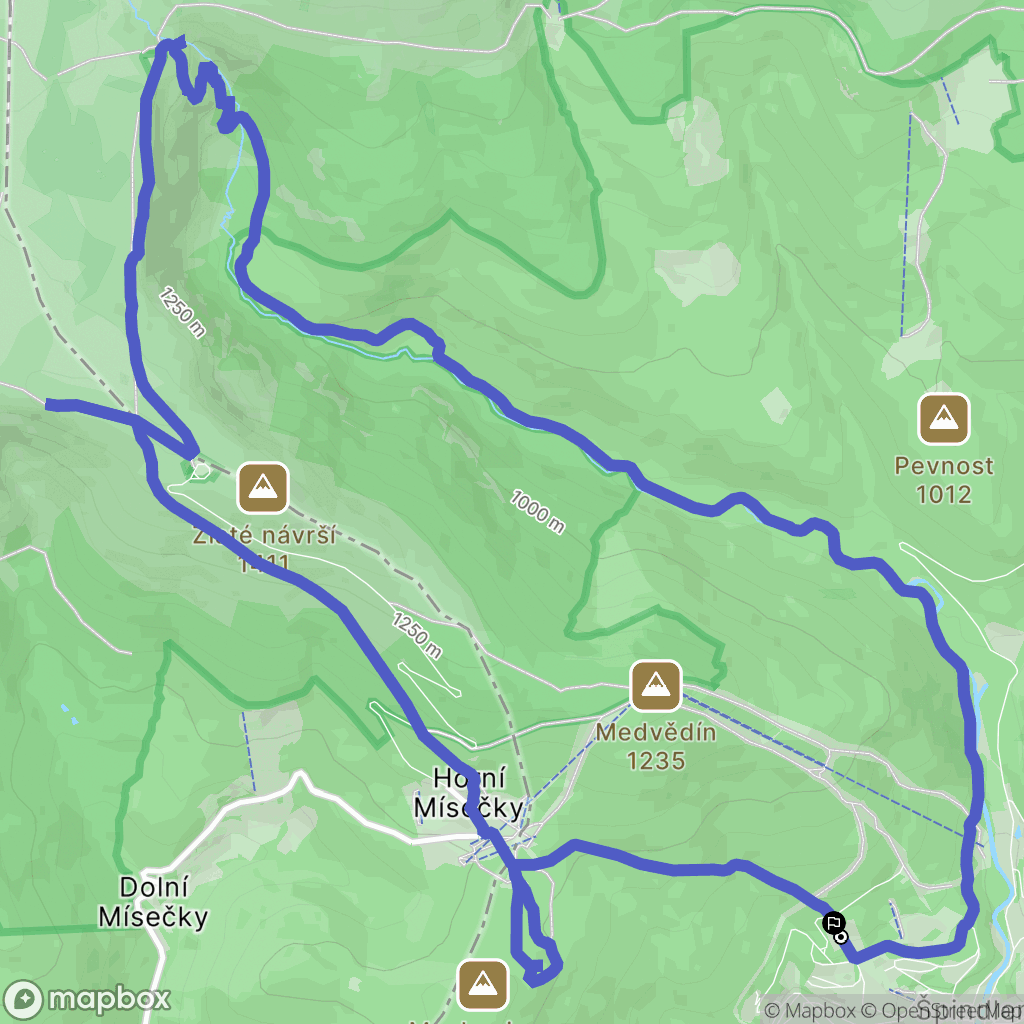 Špindlerův Mlýn: mapa trasy - Czechia
