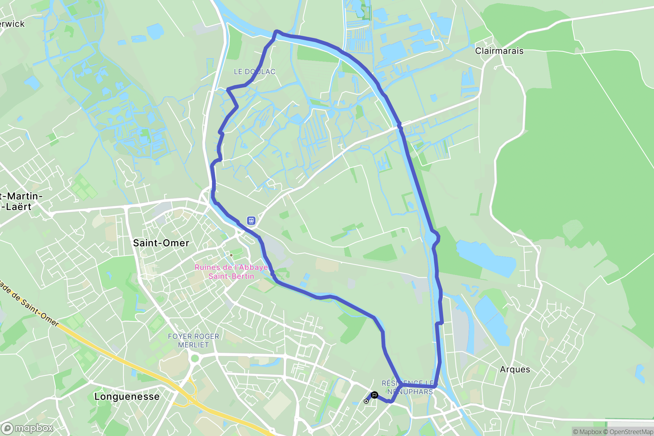 Arques : carte du parcours de randonnée - France