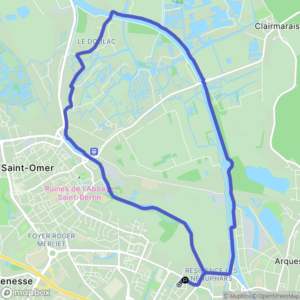 Arques : carte du parcours de randonnée - France