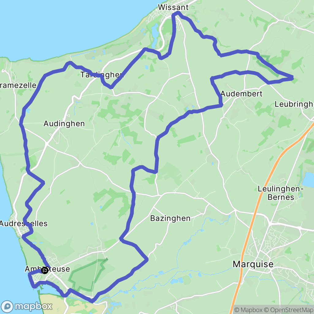 Ambleteuse : carte du parcours de randonnée - France