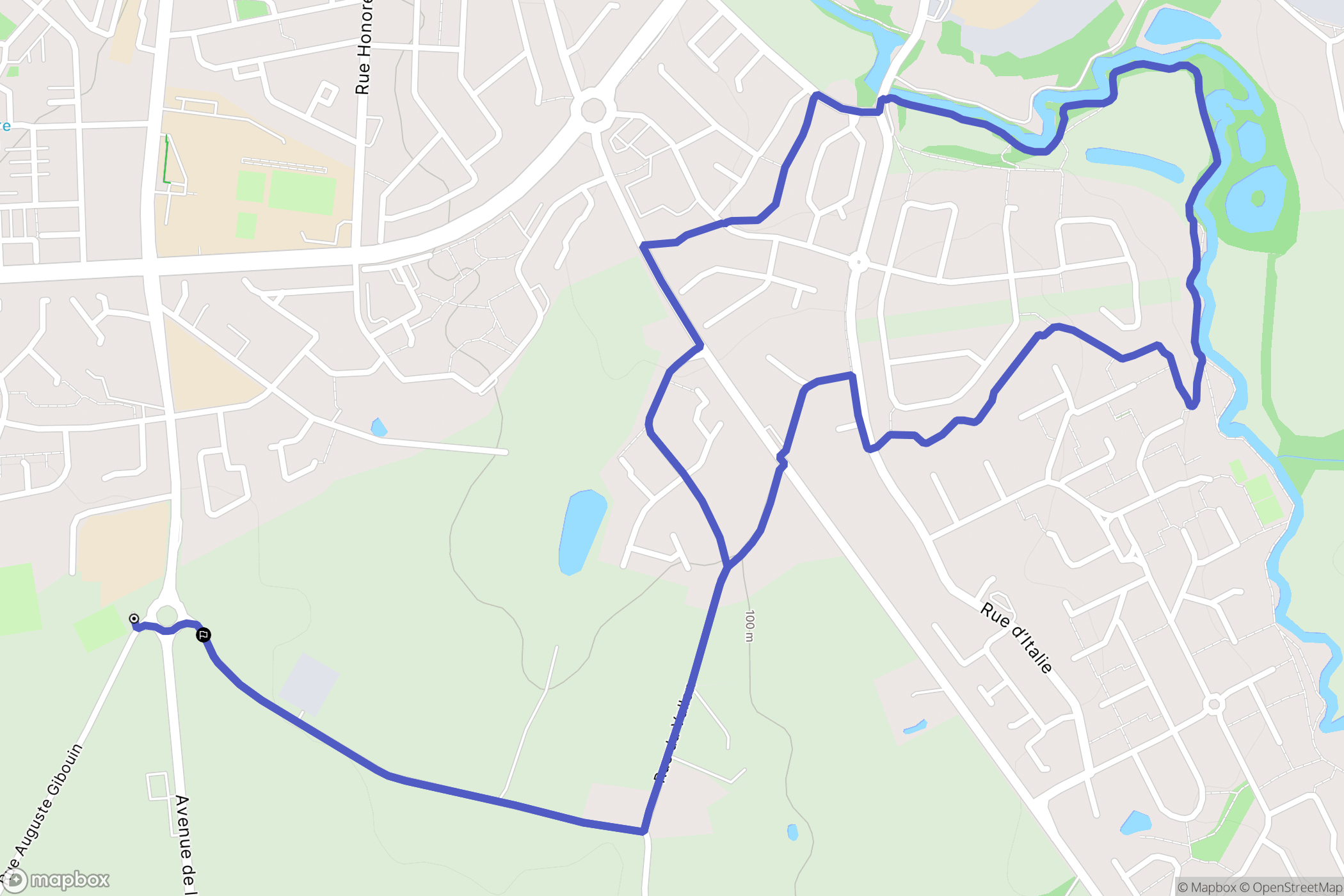 Cholet : carte du parcours de randonnée - France