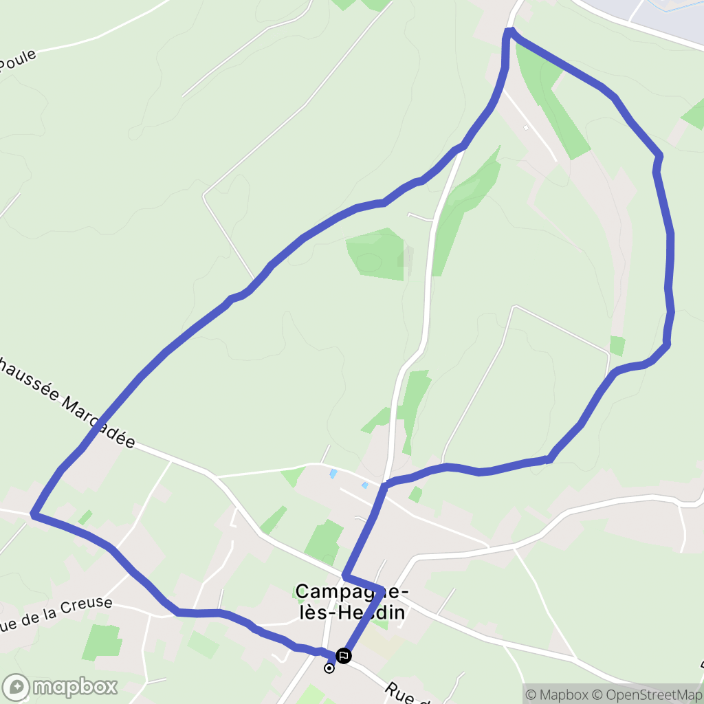 Campagne-lès-Hesdin : carte du parcours de randonnée - France