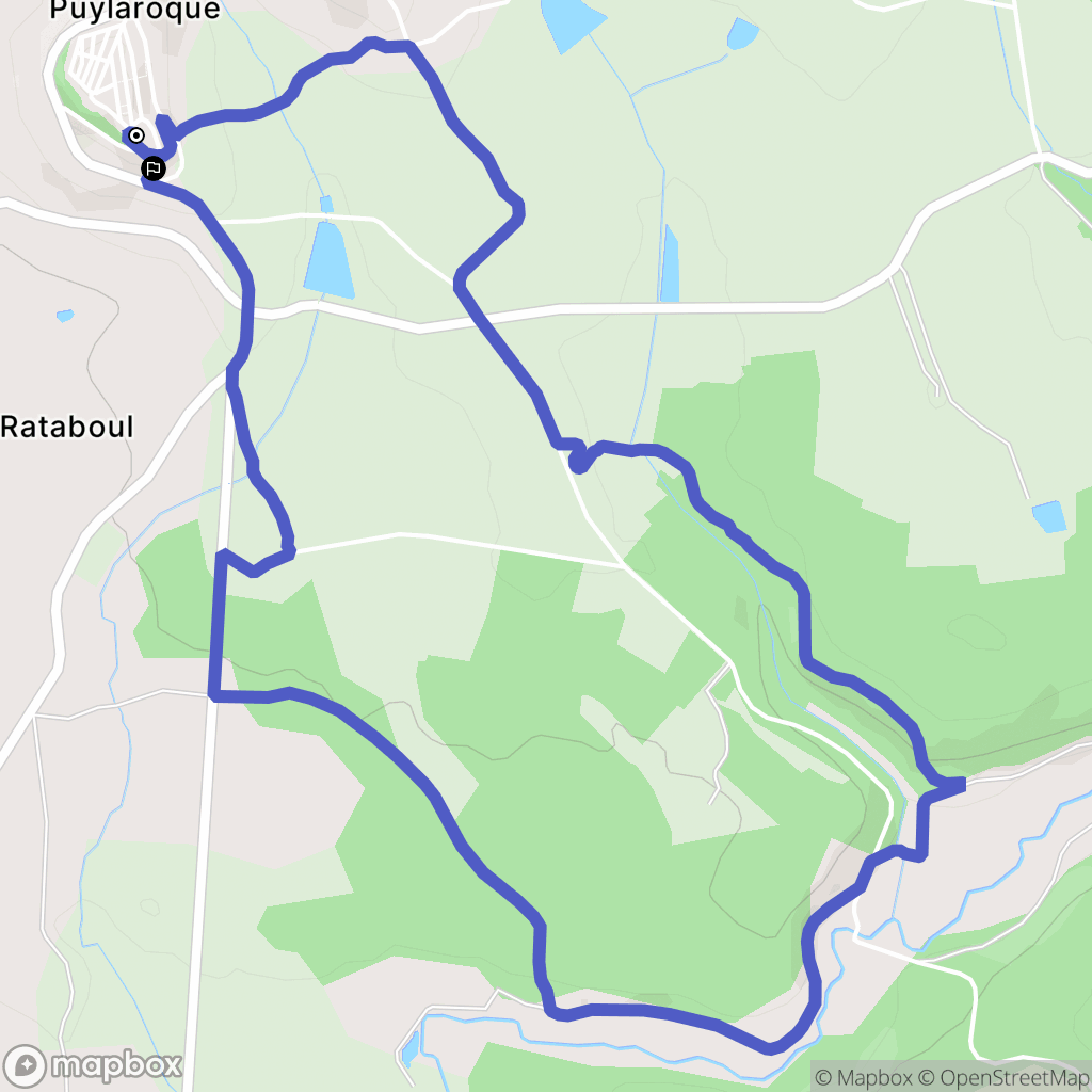 Puylaroque : carte du parcours de randonnée - France