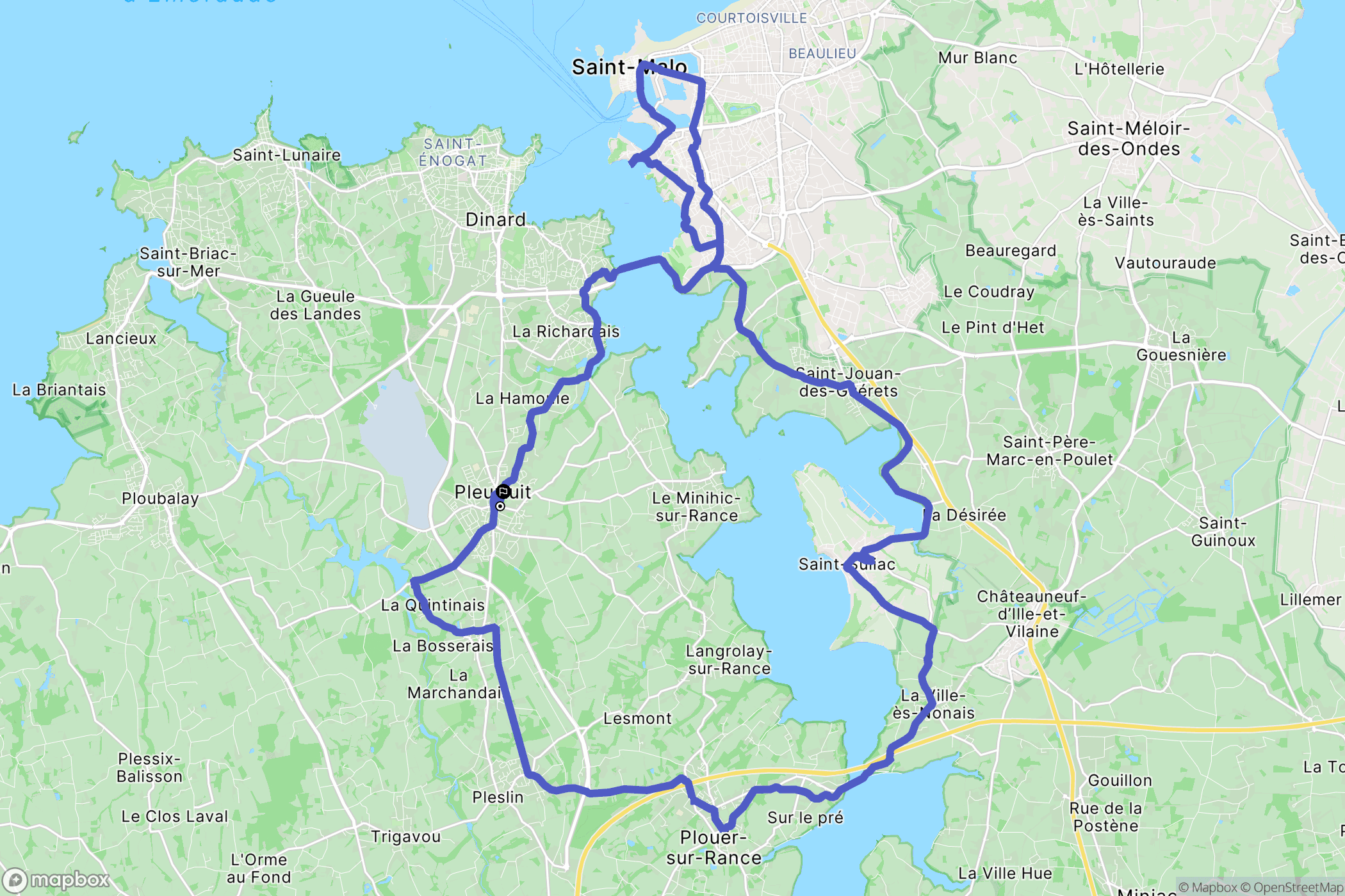 Pleurtuit : carte du parcours de randonnée - France