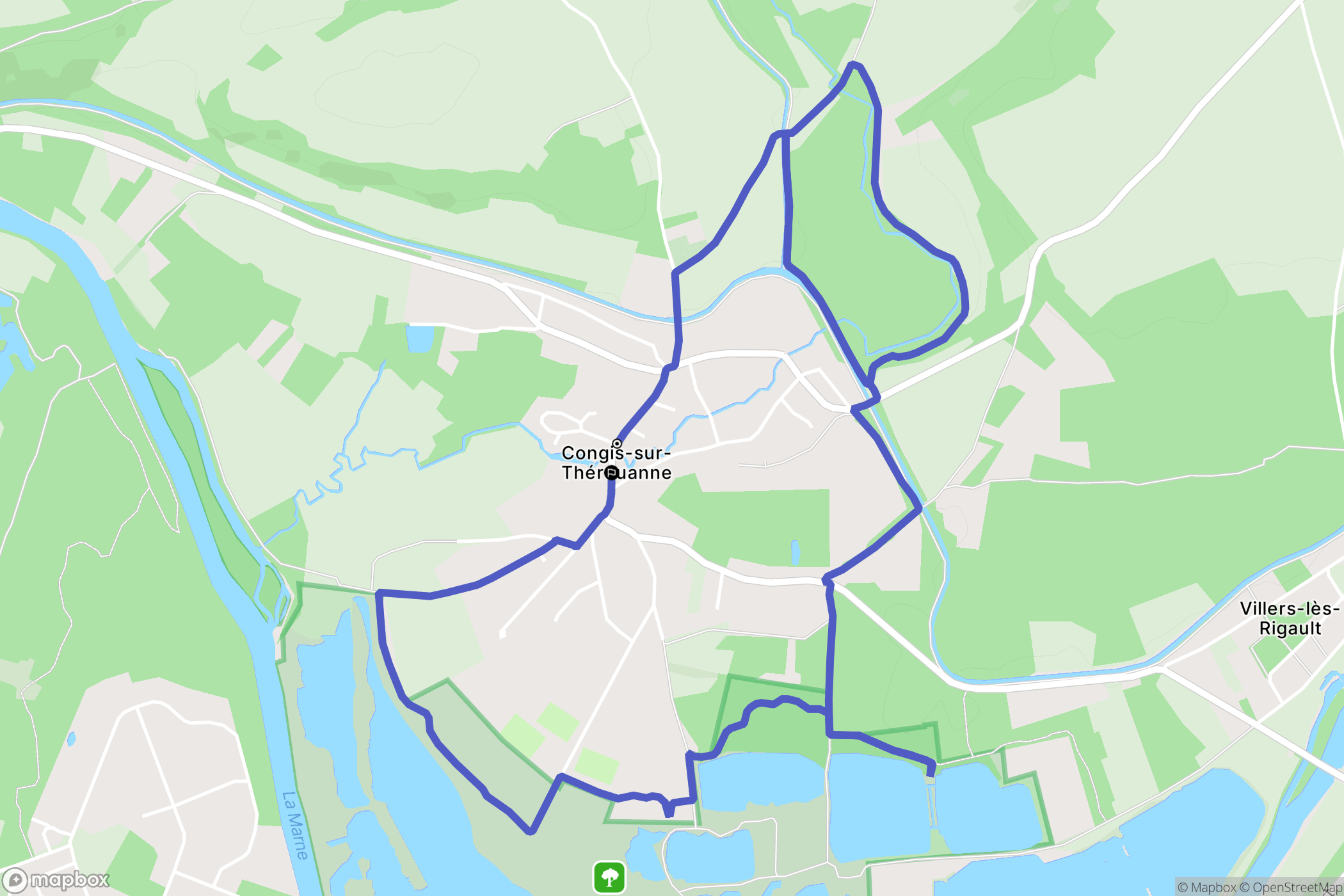 Congis-sur-Thérouanne : carte du parcours de randonnée - France