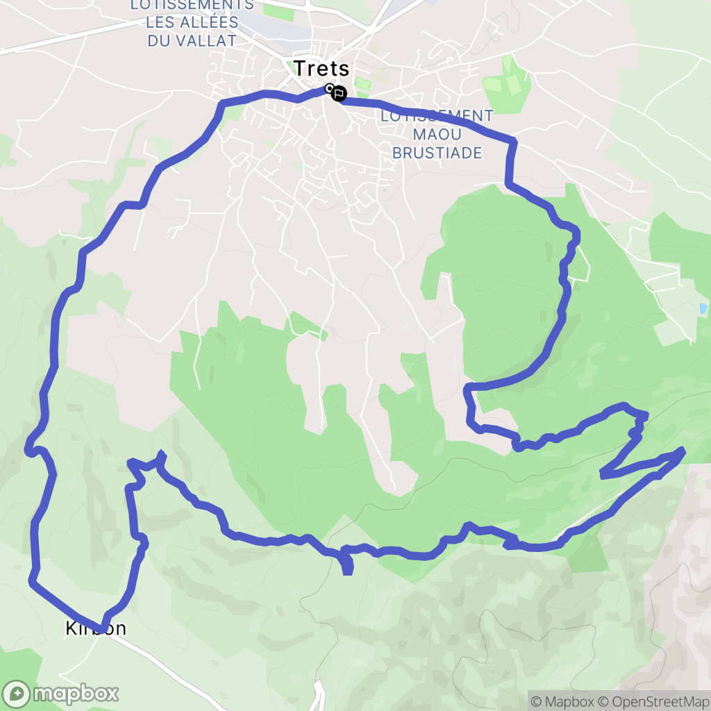 Trets : carte du parcours de randonnée - France