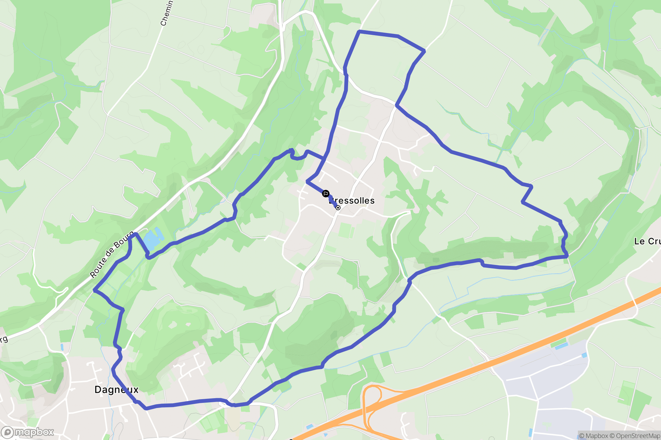 Bressolles : carte du parcours de randonnée - France