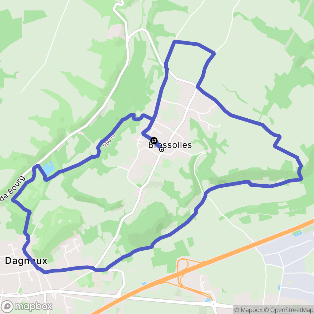 Bressolles : carte du parcours de randonnée - France