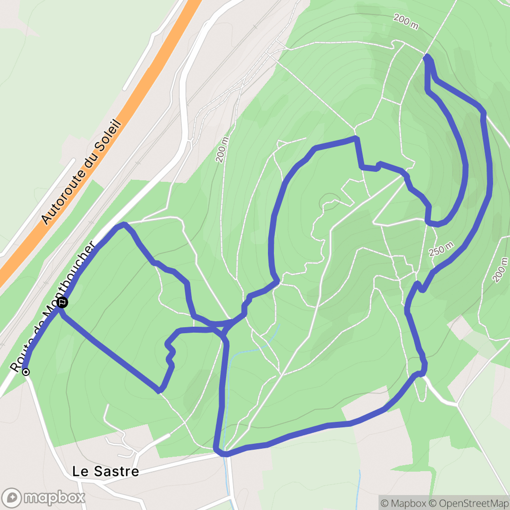 Allan : carte du parcours de randonnée - France
