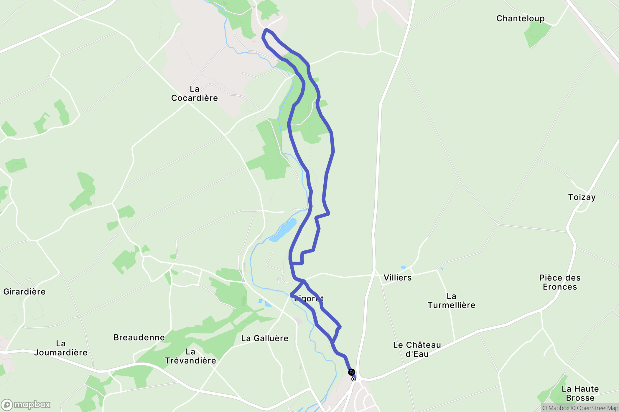Tauxigny-Saint-Bauld : carte du parcours de randonnée - France