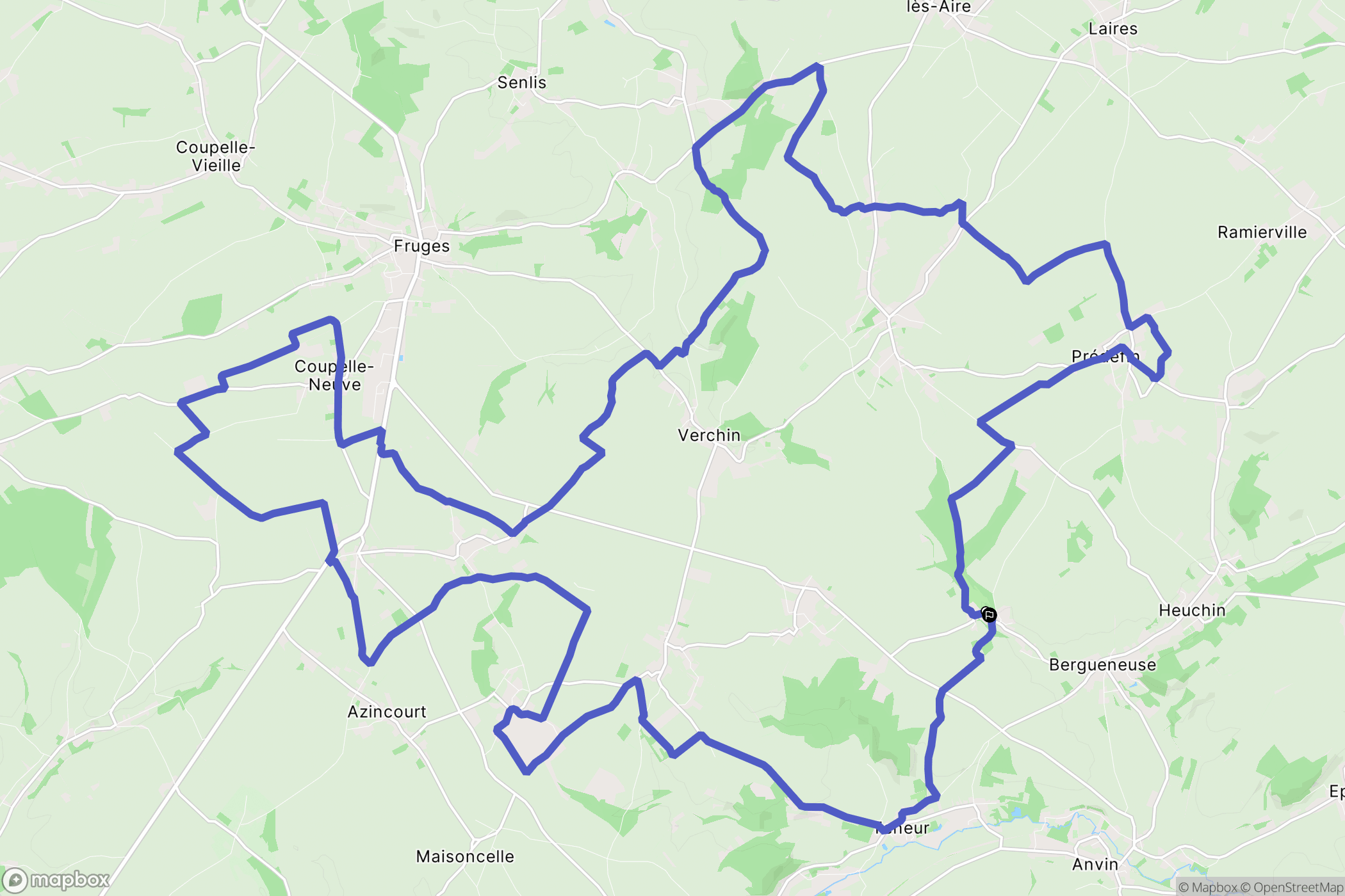 Équirre : carte du parcours de randonnée - France