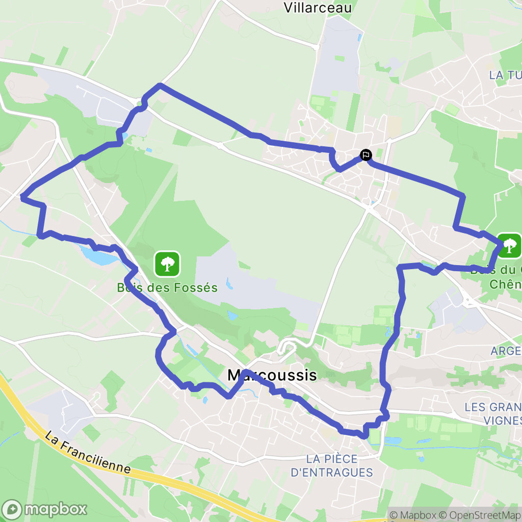 Nozay : carte du parcours de randonnée - France
