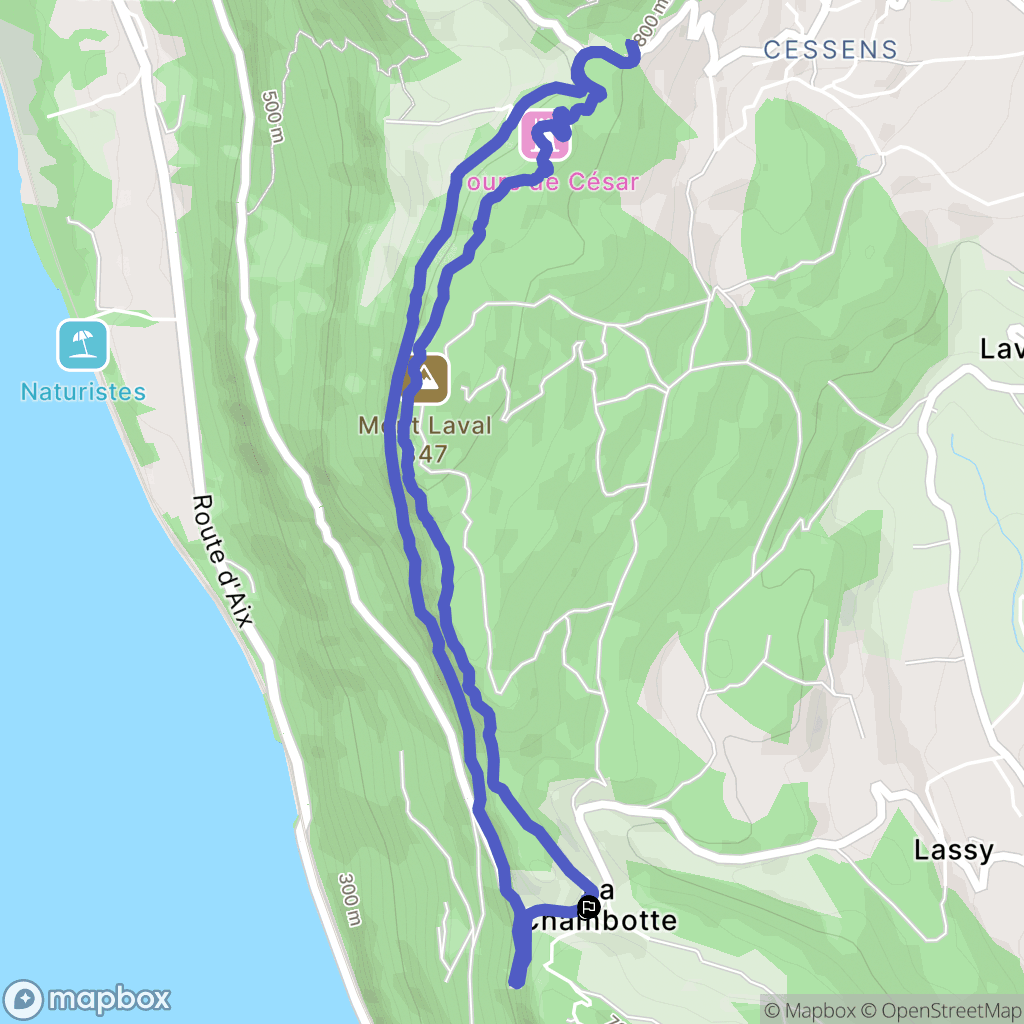 Entrelacs : carte du parcours de randonnée - France