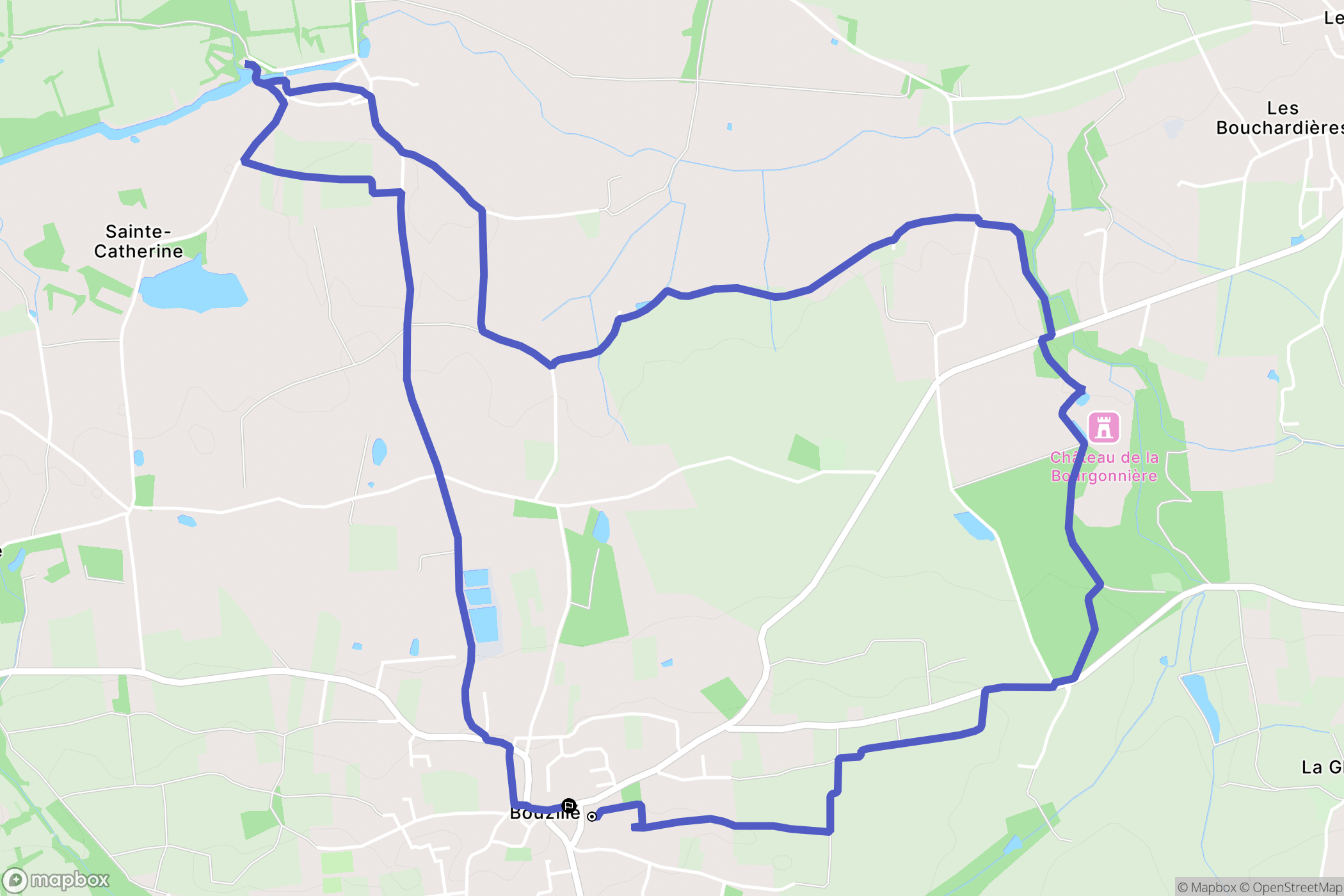 Orée d'Anjou : carte du parcours de randonnée - France